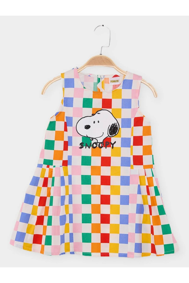 Snoopy Lisanslı Kız Çocuk Elbise 21964